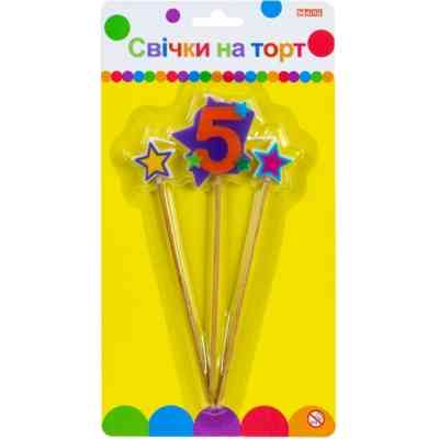 Свічка Maxi Stars "5" висотою 4,5 см, 3 шт. (MX620080-5) Вінниця