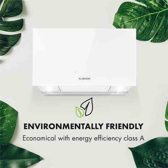 Люстра L островная вытяжка 60см отработанный воздух: 590м³/ч LED сенсорное стекло белый белый (Германия, Ровно