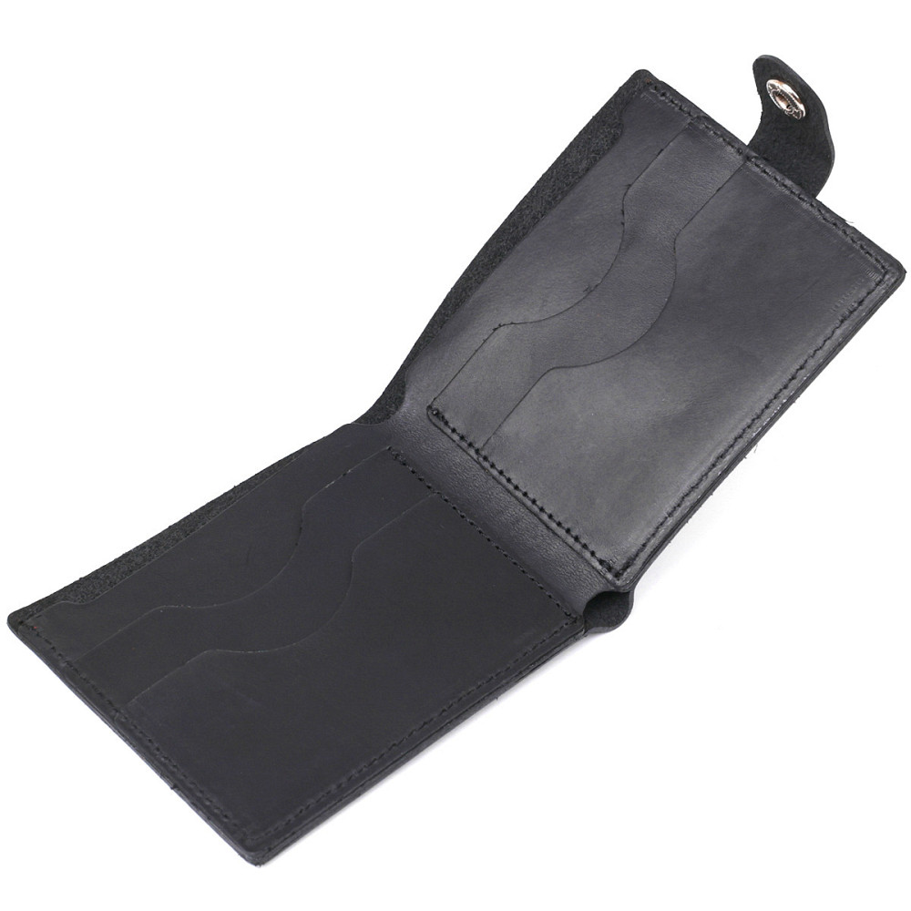 Матове чоловіче вінтажне портмоне Shvigel 16453 Чорний Київ - фото 4