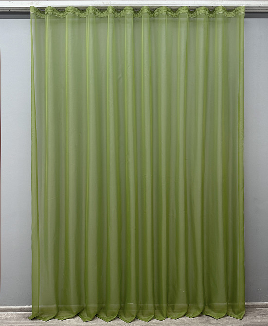 Тюль шифон однотонный, цвет оливковый Киев - изображение 8