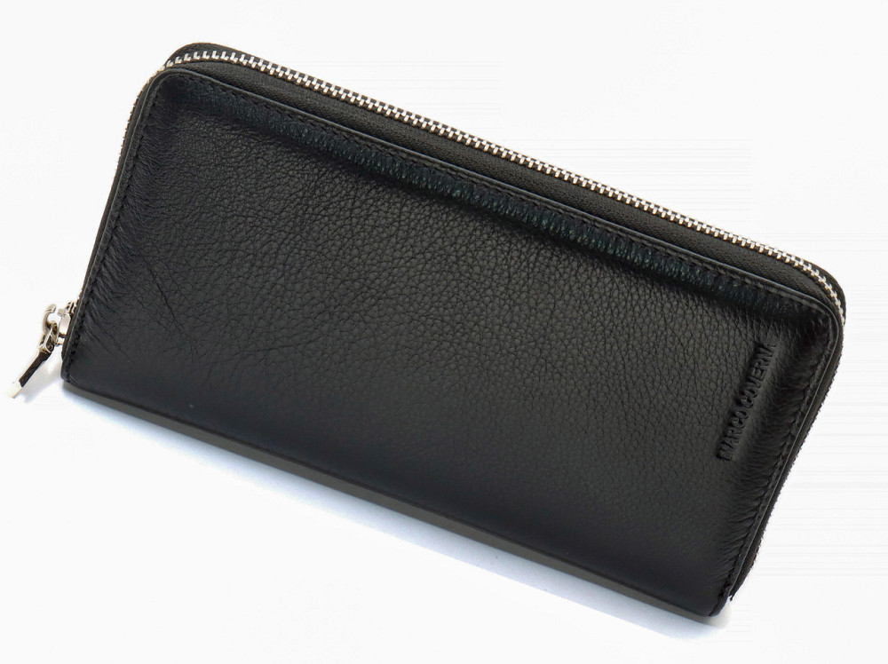 Чорний чоловічий гаманець-клатч на блискавці з натуральної шкіри Marco Coverna MC-802-1 Кам'янське - фото 3