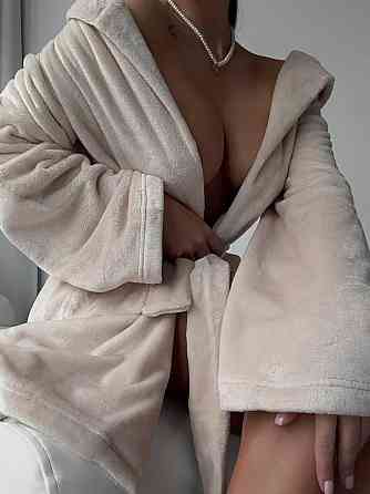 Жіночий теплий короткий халат із поясом із турецької махри Бежевий, 46/48 Одеса