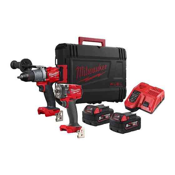 Набор инструментов аккумуляторных MILWAUKEE M18 FPP2T2-502X, (зарядное устройство, 2 аккумулятора М18 В5 5 Аг, дрель-шуруповерт с уд Одесса