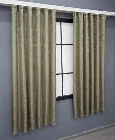 Комплект коротких штор VR-Textil Жаккард Magic № 1603ш Бежевый с золотистым 145х170 см 2 шт (35-0248) Киев