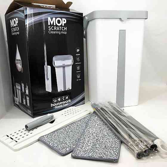 Швабра с ведром и самоотжимом Швабра лентяйка, Удобная швабра и ведро с насадками отжимом CR-79 Киев