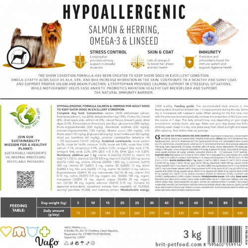 Корм сухий Brit Care Dog Hypoallergenic Dog Show Champion для виставкових собак з лососем і оселедцем 3 кг Київ - фото 7