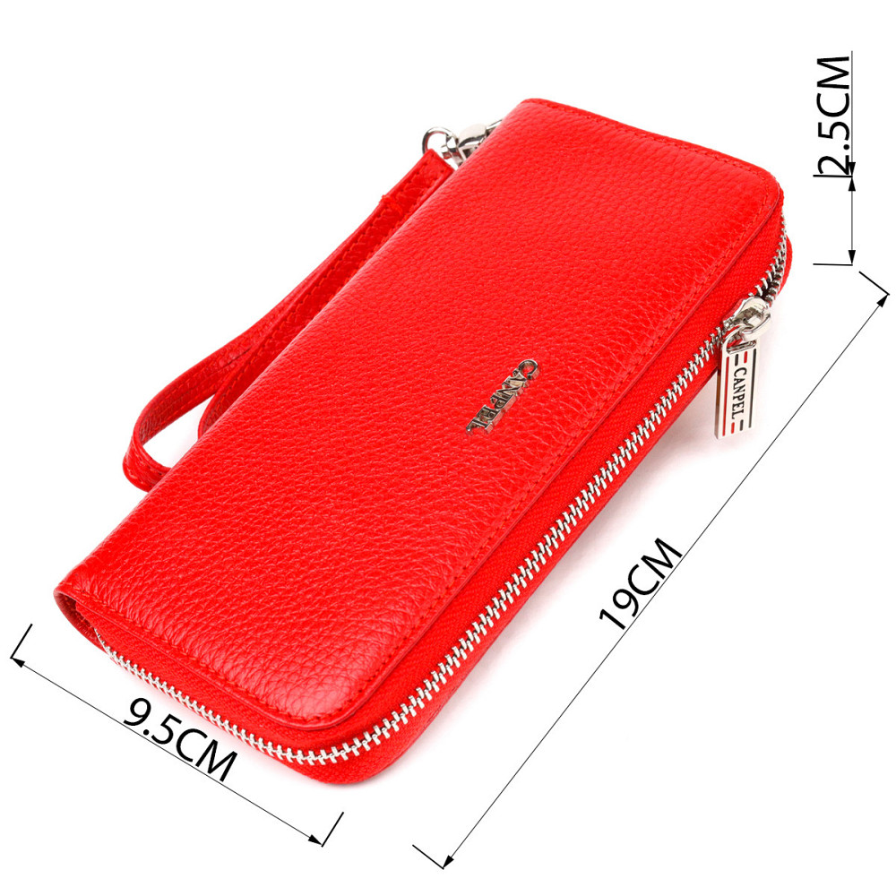 Яркий кошелек для женщин из натуральной зернистой кожи CANPELLINI 21615 Красный Киев - изображение 3