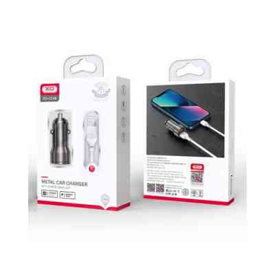 Зарядное устройство XO CC48 + cable Lightning Smart Metal 2USB, 2.4A Grey (XO-CC48i-GR) Винница