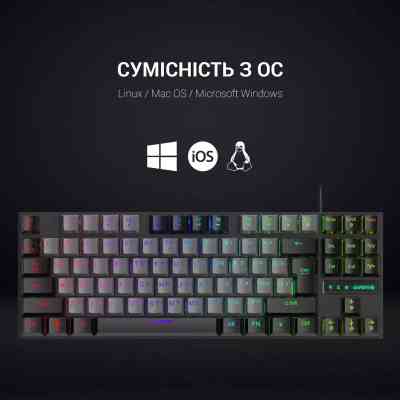 Клавиатура GamePro MK100B Blue Switch LED USB Black (MK100B) Винница
