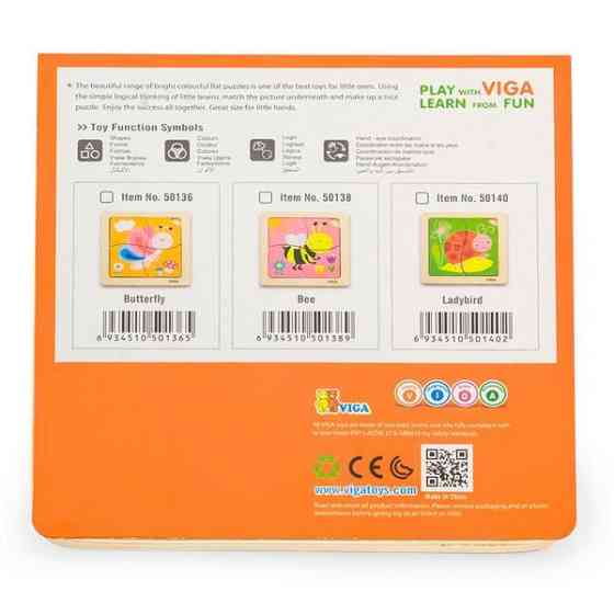 Дерев'яний мініпазл Viga Toys Жук сонечко, 4 ел. (50140) Киев