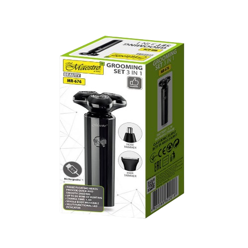 Набір для стрижки акумуляторний 3,7W 600 mAh 3в1 MR-676 Maestro Житомир