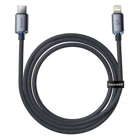 Кабель Baseus Crystal Shine PD 20W USB-C to Lightning CAJY000201 (Сірий, 1.2м) Николаев