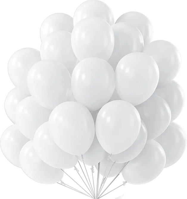 Шарики латексные пастель белый 12'' 30см Киев - изображение 1