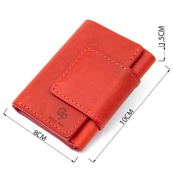 Матовое винтажное портмоне GRANDE PELLE 11459 Красный Киев