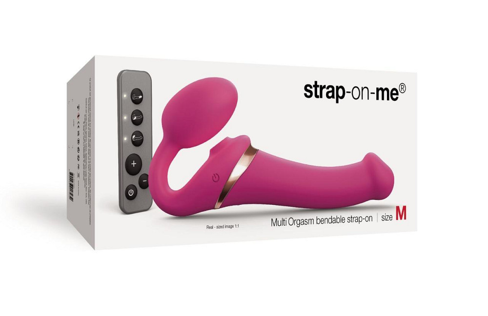 Безремневой вибрострапон с вакуумной стимуляцией Strap-On-Me MULTI ORGASM Fuchsia M, регулируемый Sex Aura Киев - изображение 8