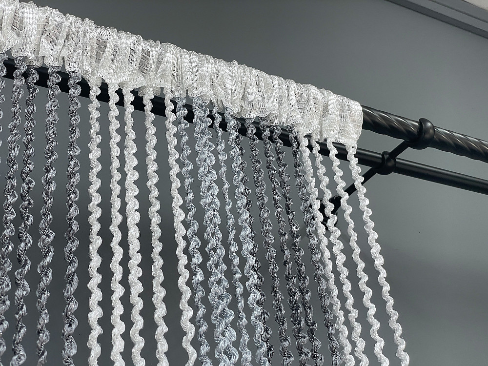 Шторы-нити спираль с люрексом Графитовый с бело-серым 300х300см 1 шт (61-055) Киев - изображение 7