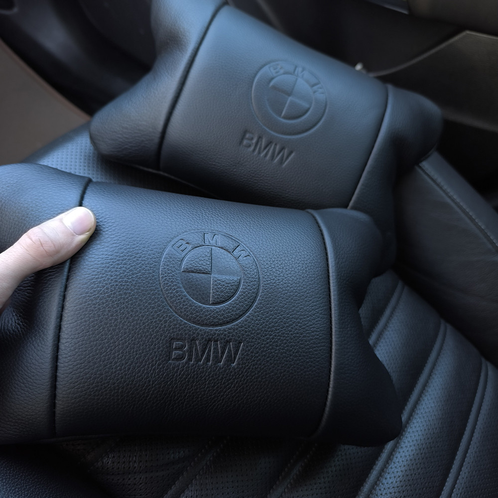 Автоподушка під голову BMW, Подушка з логотипом бренду, Подушки-підголівники на сидіння автомобіля CM-44 Львів - фото 1