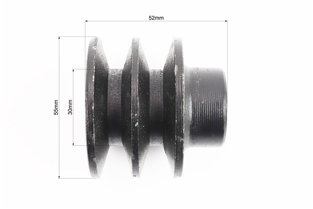 Шків під колінвал d-19mm (D-55mm, 2-х пазний, два пази під ремінь SPA, метал) 168F/170F Бершадь - фото 2