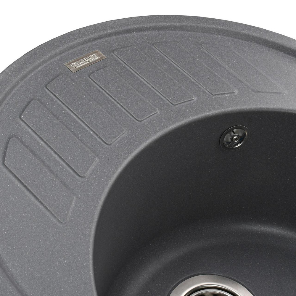 Гранитная мойка Globus Lux ARNO серый металлик 620х500мм-А0003 Киев - изображение 3