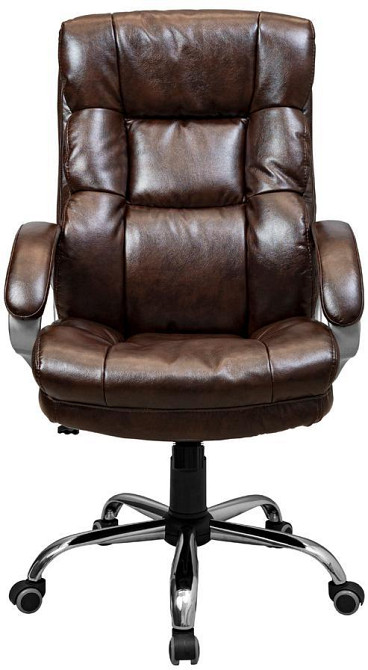 Офісне крісло керівника ManhattanDesign Хром AnyFix М-2 Натуральна шкіра Lux Італія Brown (Прогумовані колеса) Днепр - изображение 2