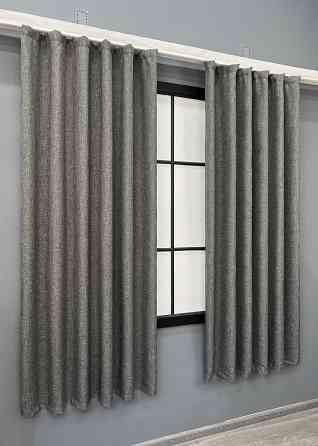 Комплект коротких штор VR-Textil ALORA-TON № 1871ш Сірий 130х170см 2 шт (35-0426) Київ
