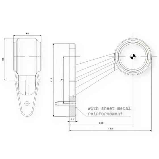 Ліхтар (ріг косий) малий габаритний Мукачево