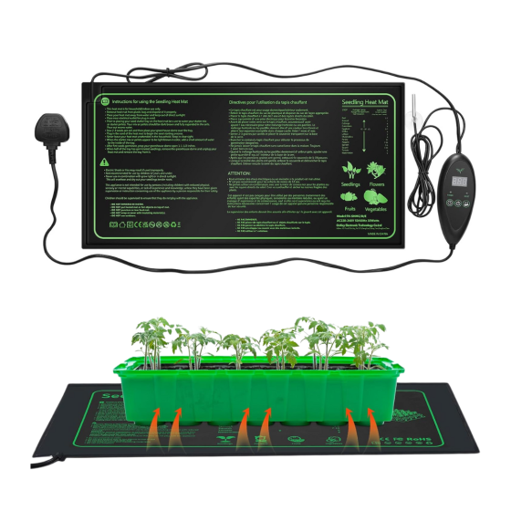 Теплий килимок для розсади з термостатом і регулюванням температури, вологозахист, 53x93см 80Вт Кам'янець-Подільський