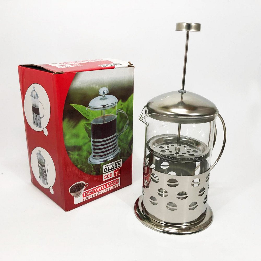Багаторазовий френч-прес, Заварники для чаю та кави, Френч-прес з поршнем, Заварник скляний з пресом RH-37 Львів - фото 4
