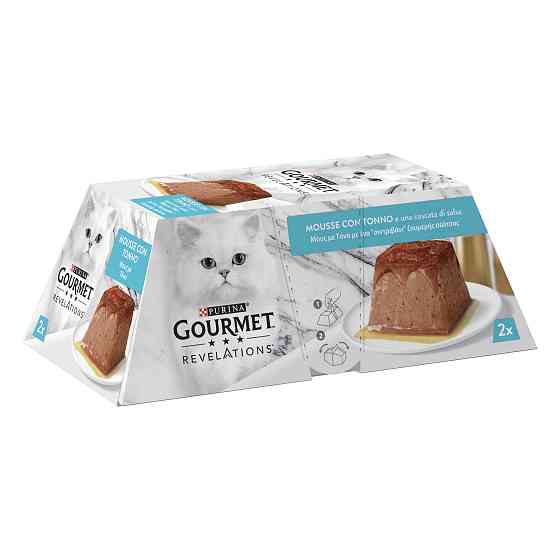 Вологий корм GOURMET Revelations для дорослих котів, мус з підливкою, що стікає, з тунцем, 2x57 г Київ