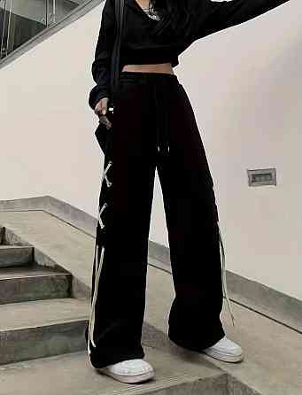 Женские оверсайз багги-штаны с минималистичным дизайном двунитка Одесса