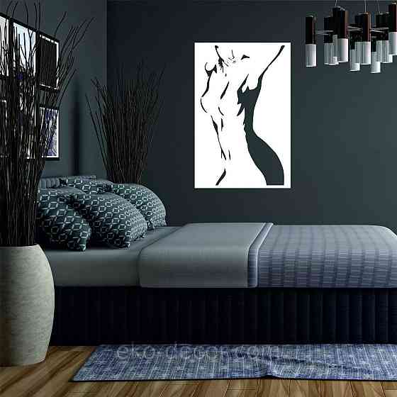 Декоративное настенное Панно «Силуэт женщины», Декор на стену 70*46 см, Белый Киев