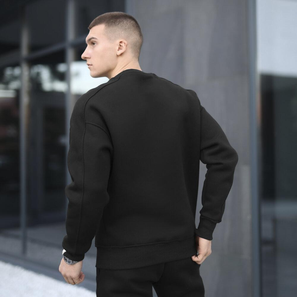 Оверсайз свитшот черный мужской осень зима Pobedov Hubble. Оверсайз кофта черная Киев - изображение 4