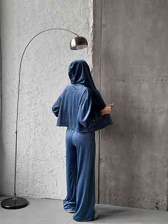 Женский прогулочный костюм двойка: кофта и штаны турецкий велюр Джинс, 46/48 Одесса