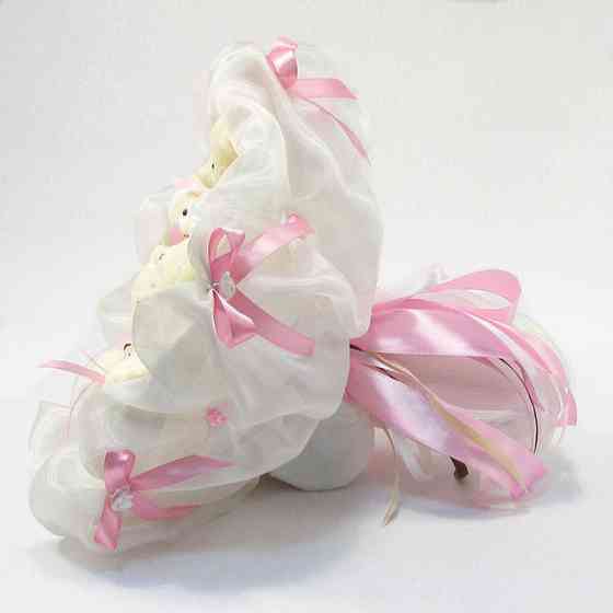 Букет из мягких игрушек 11 мишек 5286IT бело-розовый Винница