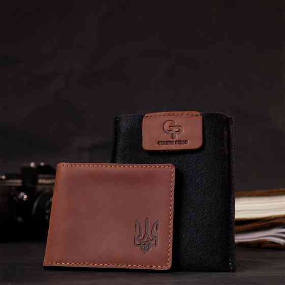 Шкіряна обкладинка на посвідчення учасника бойових дій GRANDE PELLE 11663 Коричневий Київ