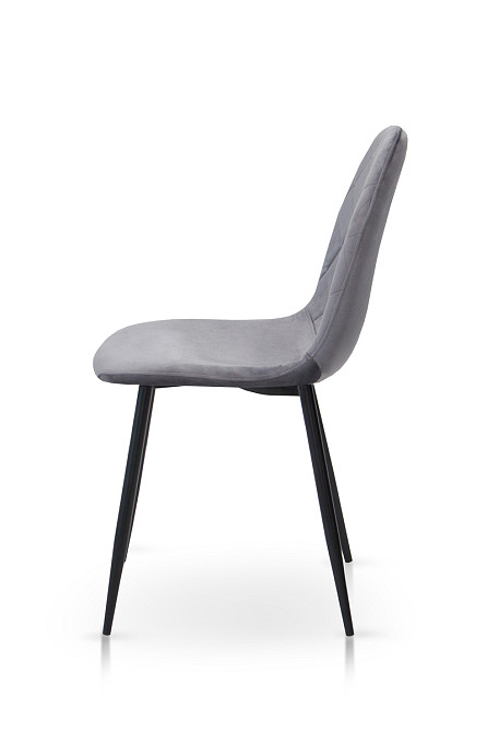 Стілець Ембер-L, чорний/ велюр темно-сірий Киев - изображение 3