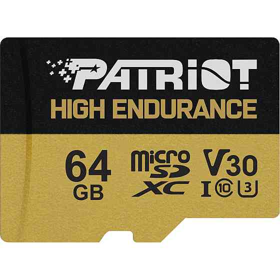 microSDXC (UHS-1 U3) Patriot High Endurance 64Gb class 10 V30 (R-95MB/s) Київ
