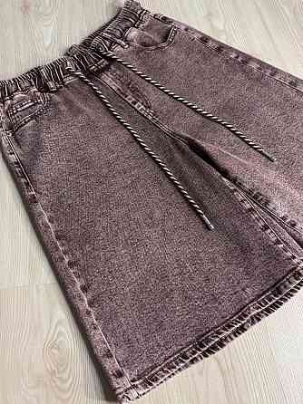 Шорты женские джинсовые Liana 4-054 бермуды с резинкой на талии большие размеры коричневые, коричневый, З2, 32, 85 см, 108 см Киев