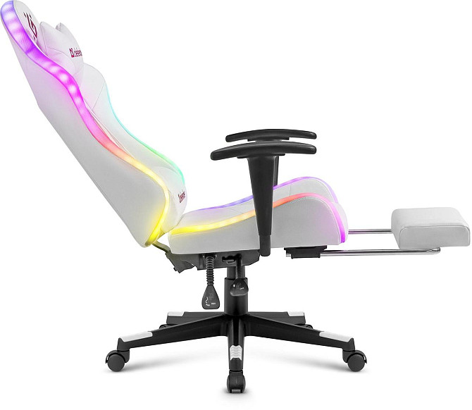Геймерское кресло Defender Watcher полиуритановое с RGB подсветкой и подножкой (Белое) Винница - изображение 8