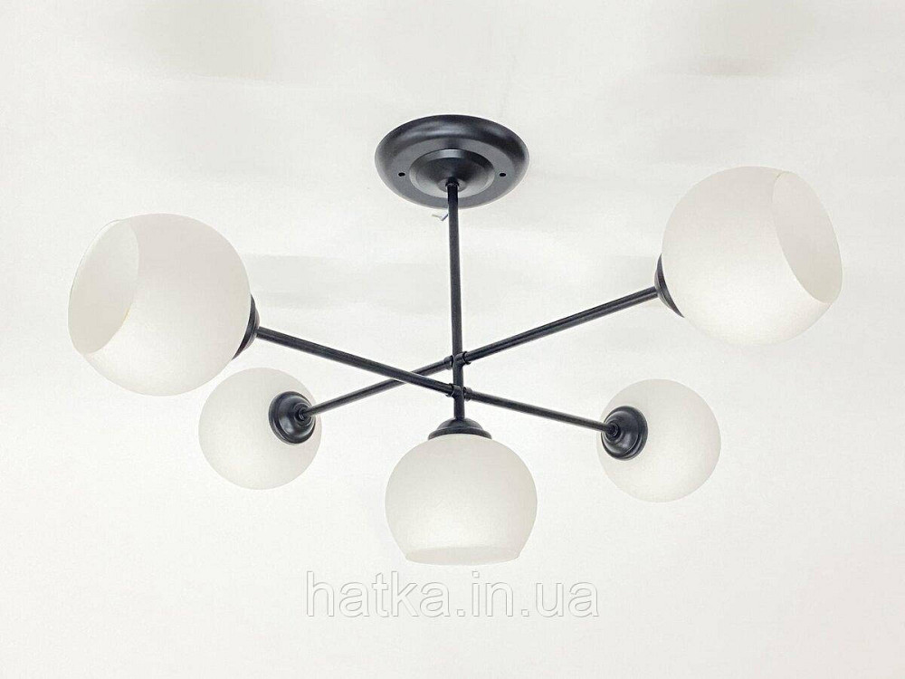Підвісна люстра на 5 плафонів 91175B/5 чорна Київ - фото 1