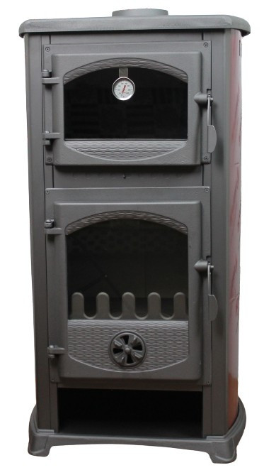 Піч-камін на дровах Bella Thalia Cucina червона з духовкою та варильною поверхнею 8 кВт до 60 м2 буржуйка Сербія Тернопіль - фото 3