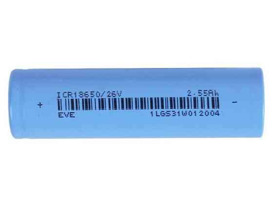Аккумуляторная батарея 18650 (2500 mAh, 3.6 V, 3C) Мукачево