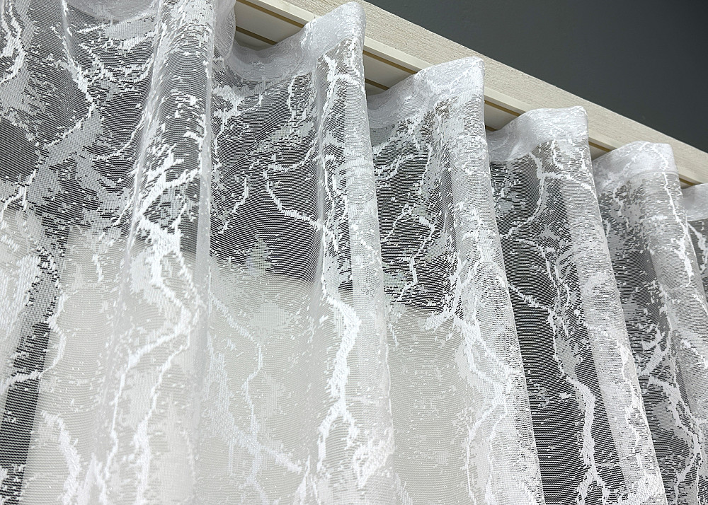 Коротка тюль, висота 1,6 м., жакард колір білий 1786т Київ - фото 7