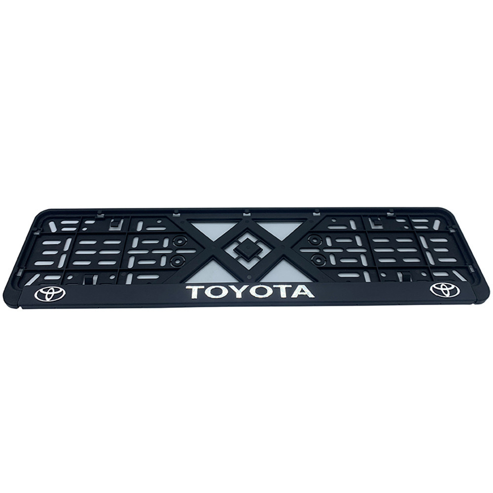 Рамка номерного знаку хром надпис Toyota пластик чорна 1шт Київ - фото 1