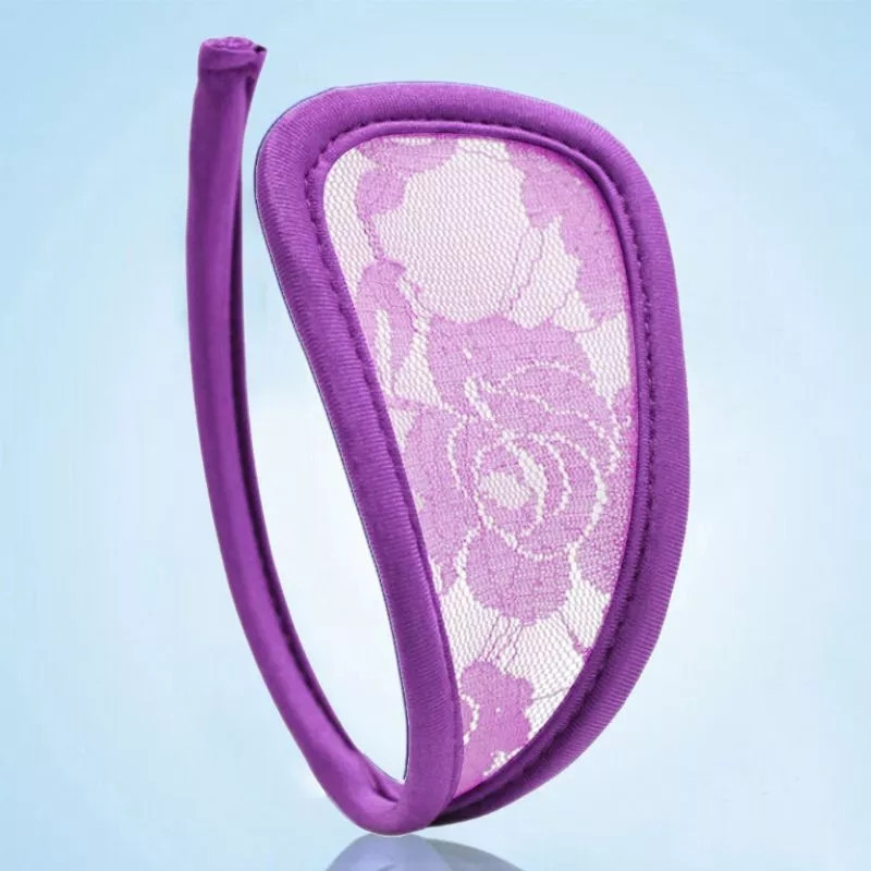 Стринги без бретелек сиреневые (рисунок кружева может отличатся от фото) - размер универсальный, спандекс Киев - изображение 1