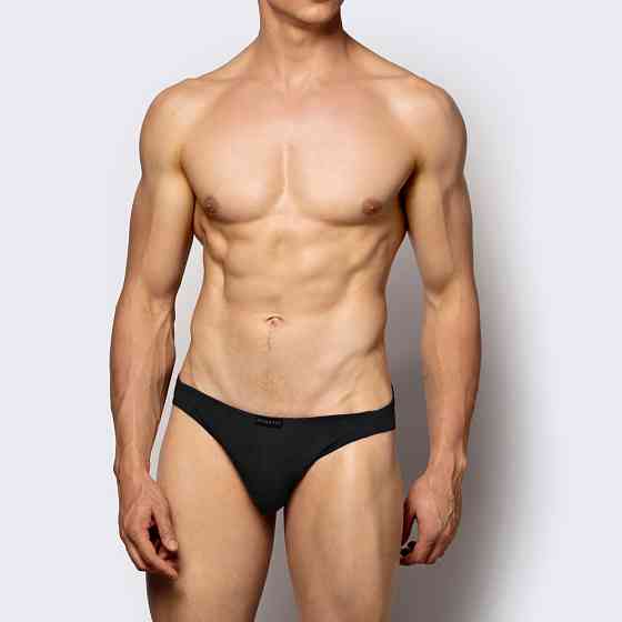 Чоловічі труси міні однотонні чорні (2шт в уп) Lans 04/005 L Київ