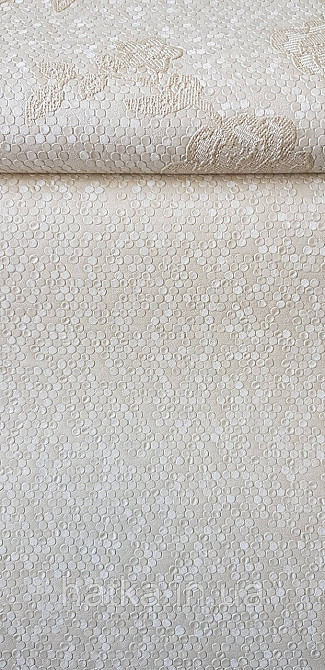 Шпалери вінілові на флізеліні AdaWall Signature1.06х10 точки маленькі круги структурні пісочні білі 3д Київ - фото 2