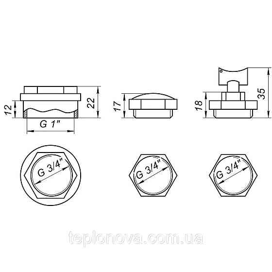 Комплект футорок секційного радіатора CRISTAL NR-2012 3/4| (HT 404) Чернівці
