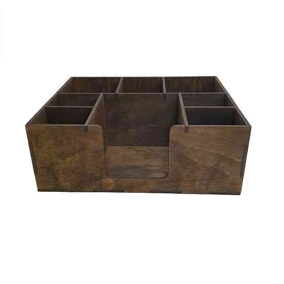 Органайзер EKOSTAR дерев'яний коричневий з отворами д/кришок Київ