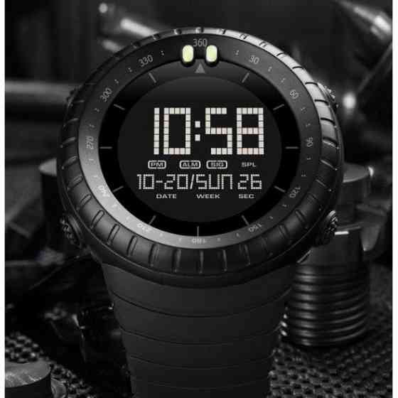 Тактичний водостійкий кварцовий годинник Skmei Ribas black Вінниця